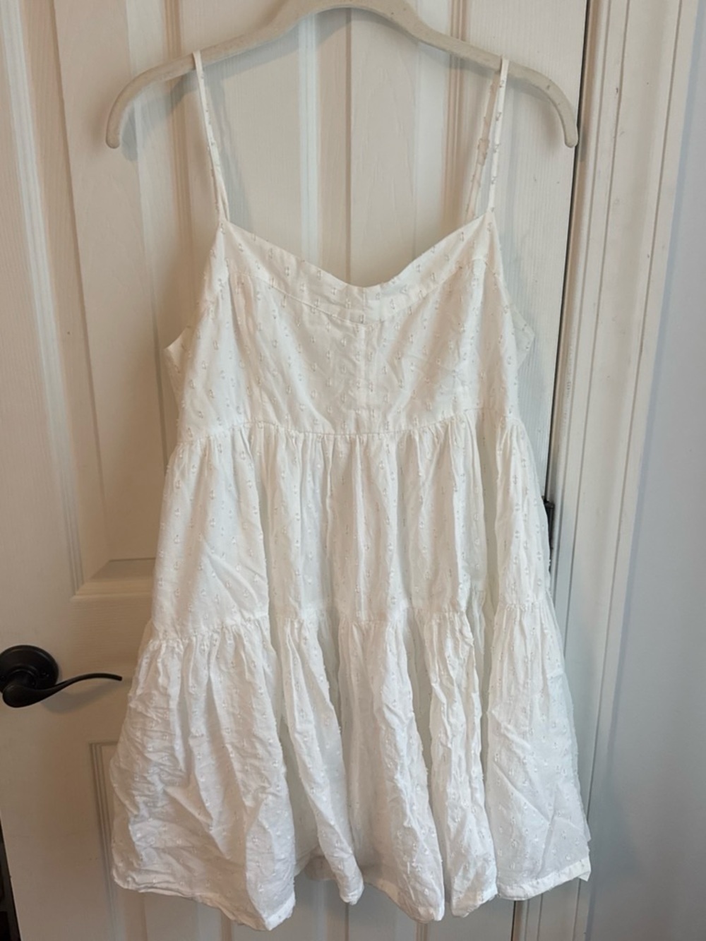 White sundress with gold detailing